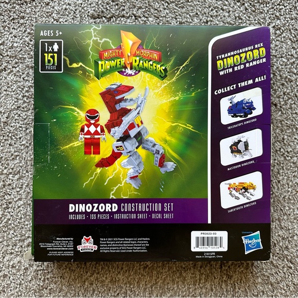 MIGHTY MORPHIN POWER RANGERS TYRANNOSAURUS REX DINOZORD RANGER CONSTRUCTION SET - Picture 2 of 2
